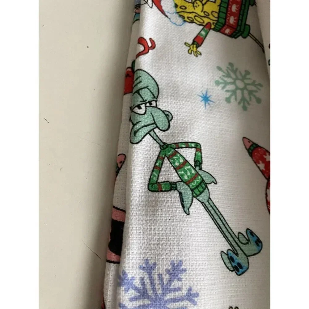 2 Pack SpongeBob SquarePants Christmas Sweaters‎ Kitchen Towels 16 X 26” NEW